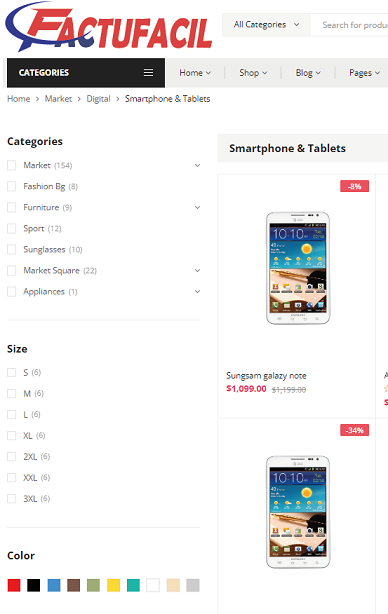 Tienda e-commerce movil